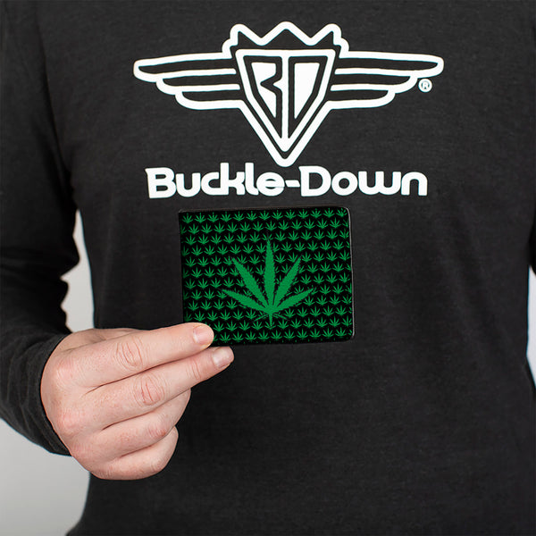 Buckle Down Bi-Fold Wallet - Marijuana Garden Black Green