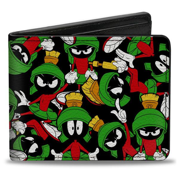 buckle down Bi-Fold Wallet - Marvin the Martian Poses Scattered Black