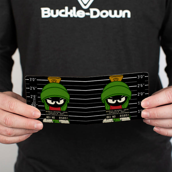 Buckle Down Bi-Fold Wallet - Marvin The Martian ROCKLAND CO Mug Shot Black White