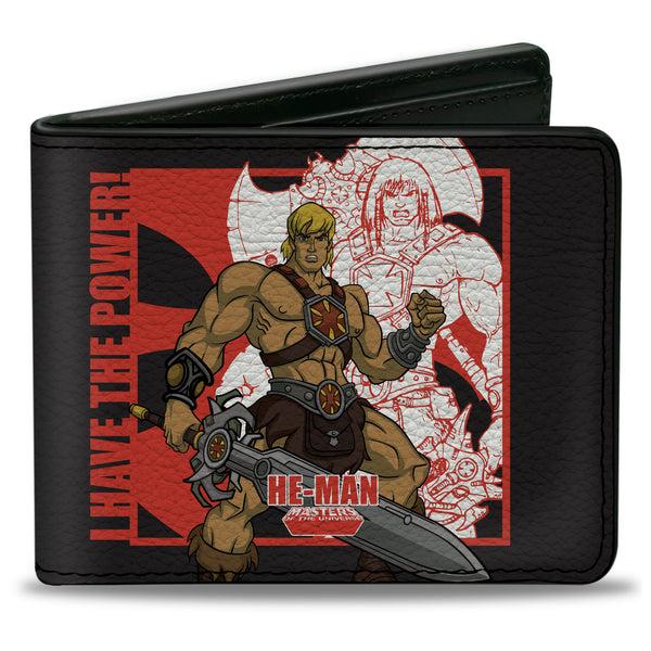 buckle down Bi-Fold Wallet - Masters of the Universe He-Man and Skeletor Pose and Quotes Black