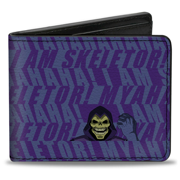 buckle down Bi-Fold Wallet - Masters of the Universe I AM SKELETOR Pose and Text Blues
