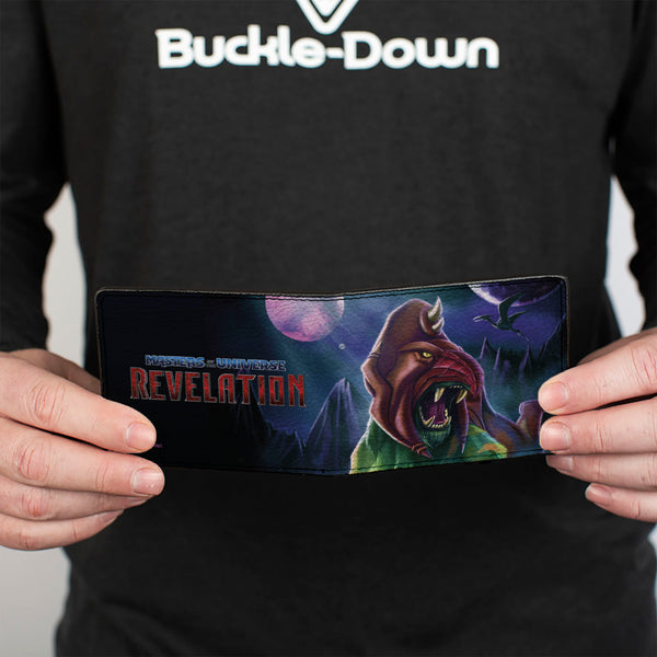 Buckle Down Bi-Fold Wallet - MASTERS OF THE UNIVERSE REVELATION Battle Cat Pose And Title Logo