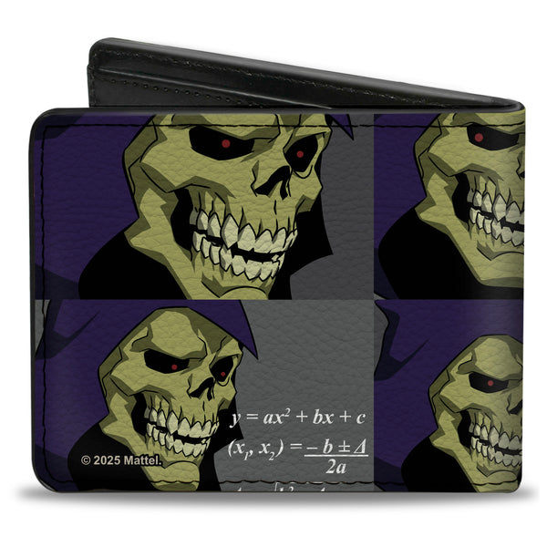 Buckle Down Bi-Fold Wallet - Masters Of The Universe Skeletor Formula Pose Blocks Grays