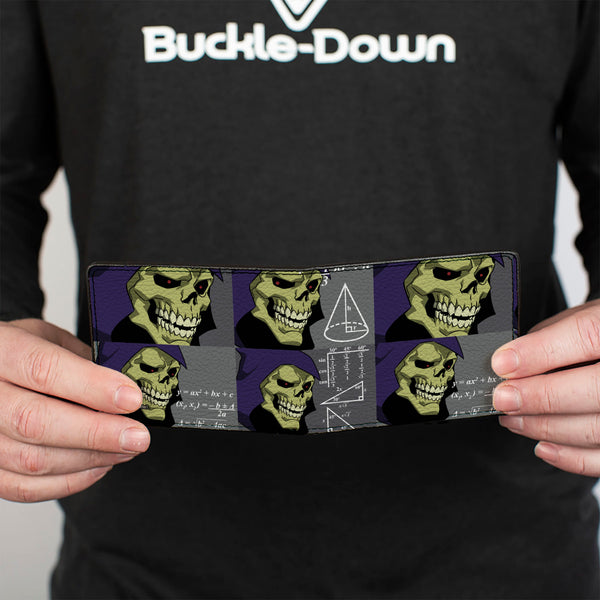 Buckle Down Bi-Fold Wallet - Masters Of The Universe Skeletor Formula Pose Blocks Grays