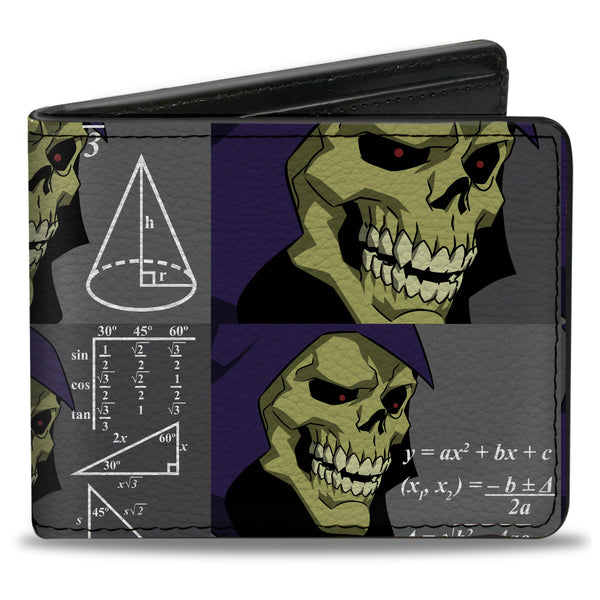 buckle down Bi-Fold Wallet - Masters of the Universe Skeletor Formula Pose Blocks Grays