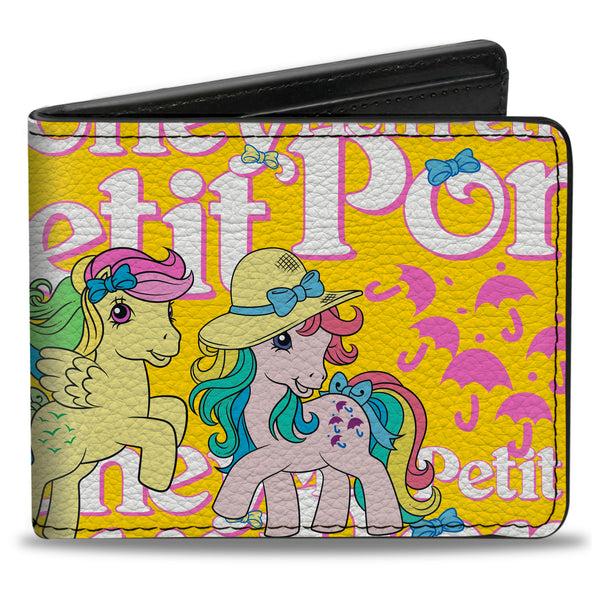 buckle down Bi-Fold Wallet - MON PETIT PONEY Two Ponies and Cutie Marks Collage Yellow/Pink