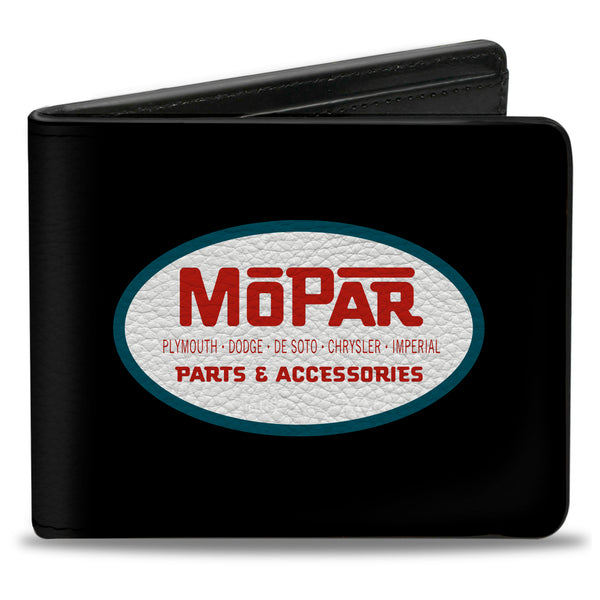 buckle down Bi-Fold Wallet - MOPAR 1954-1958 Logo + Side Stripe Black Blue Red