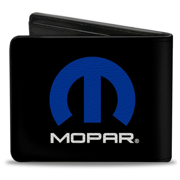 Buckle Down Bi-Fold Wallet - MOPAR Logo Black Blue White