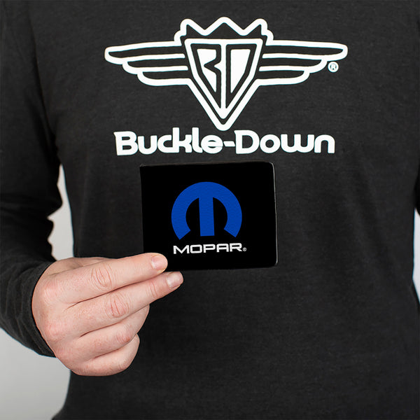Buckle Down Bi-Fold Wallet - MOPAR Logo Black Blue White