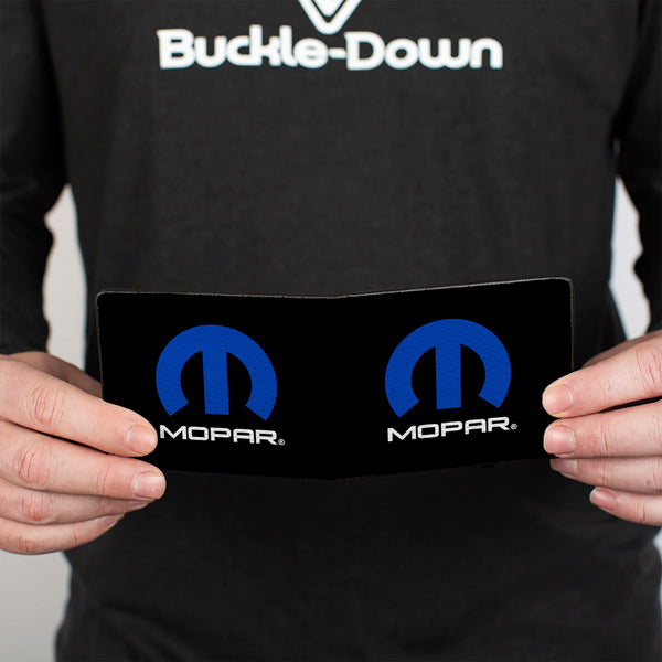 Buckle Down Bi-Fold Wallet - MOPAR Logo Black Blue White