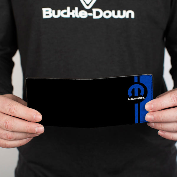 Buckle Down Bi-Fold Wallet - MOPAR Logo Stripe Black Blue