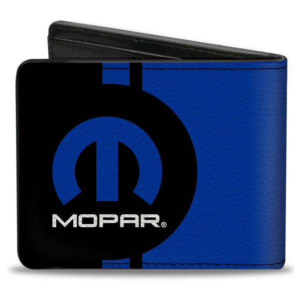 Buckle Down Bi-Fold Wallet - MOPAR Logo Stripe2 Black Blue