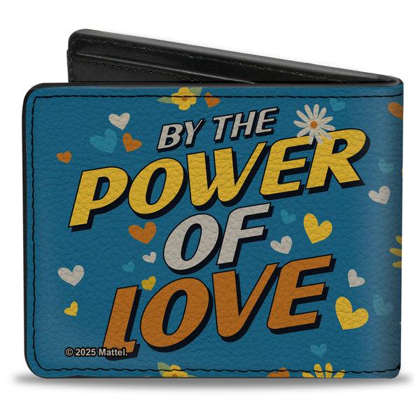 Buckle Down Bi-Fold Wallet - MOTU He-Man BY THE POWER OF LOVE Hearts And Flowers Pose Blues/Yellows