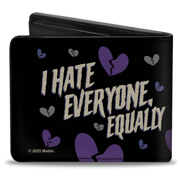 Buckle Down Bi-Fold Wallet - MOTU Skeletor I HATE EVERYONE EQUALLY Heart Pose Black/Blues
