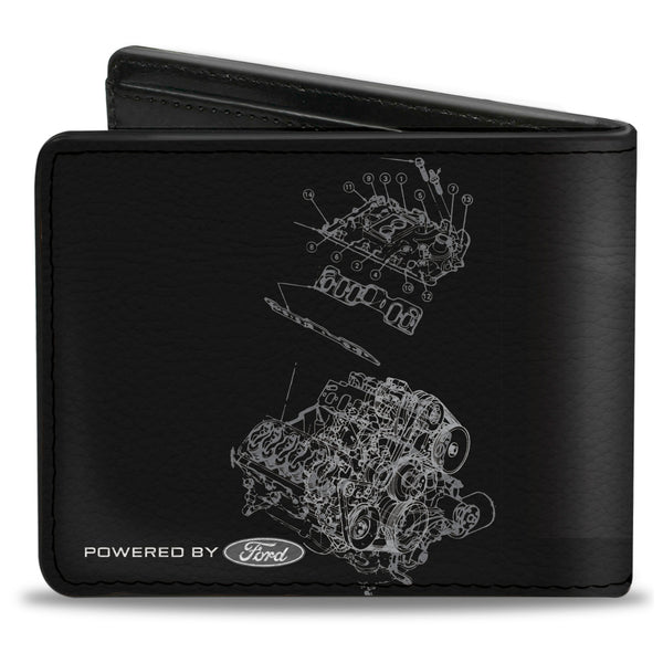Buckle Down Bi-Fold Wallet - Mustang Tri-Bar Stripe GT Motor Blueprint