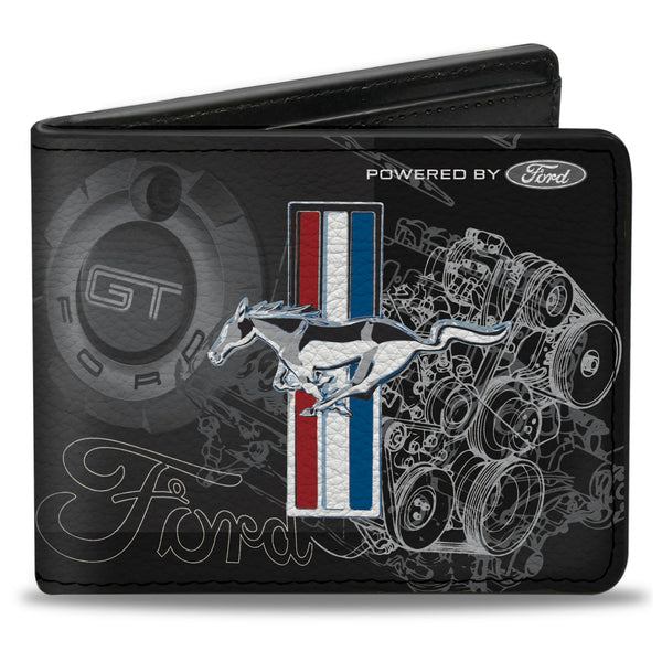 buckle down Bi-Fold Wallet - Mustang Tri-Bar Stripe GT Motor Blueprint