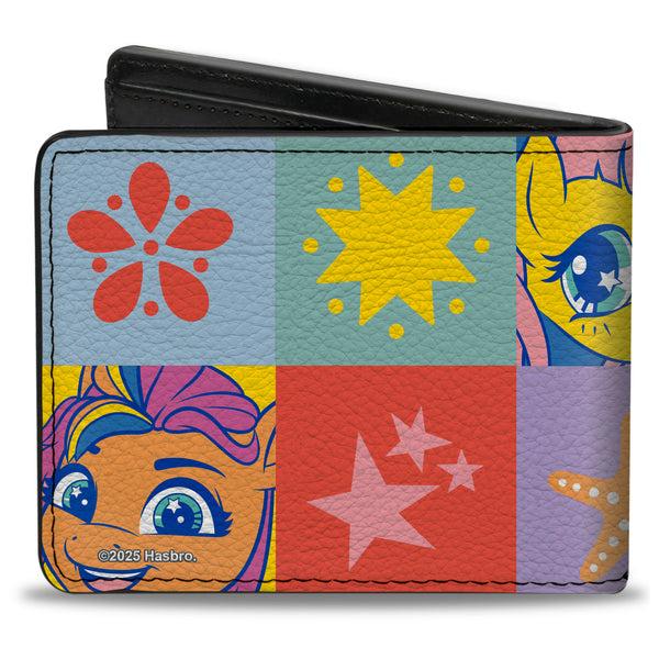 Buckle Down Bi-Fold Wallet - My Little Pony Faces And Cutie Mark Blocks Multi Color