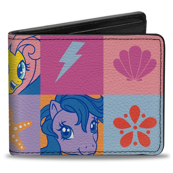 buckle down Bi-Fold Wallet - My Little Pony Faces and Cutie Mark Blocks Multi Color
