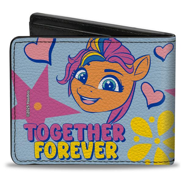 Buckle Down Bi-Fold Wallet - MY LITTLE PONY Three Ponies TOGETHER FOREVER Light Blue/Multi Color
