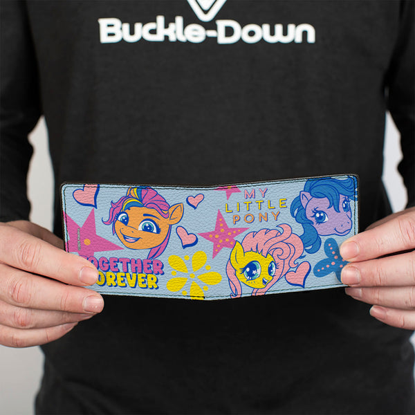 Buckle Down Bi-Fold Wallet - MY LITTLE PONY Three Ponies TOGETHER FOREVER Light Blue/Multi Color