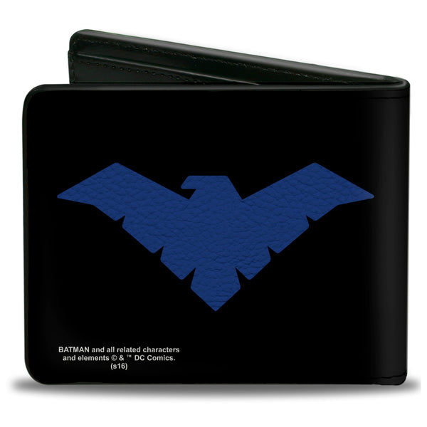 Buckle Down Bi-Fold Wallet - Nightwing Logo Black Blue