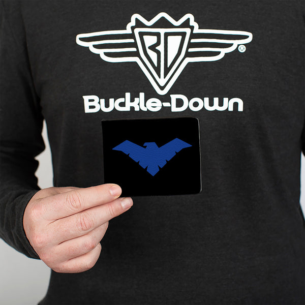 Buckle Down Bi-Fold Wallet - Nightwing Logo Black Blue