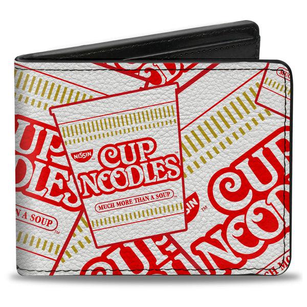 buckle down Bi-Fold Wallet - NISSIN CUP NOODLES Cups Stacked White Red Dark Yellow
