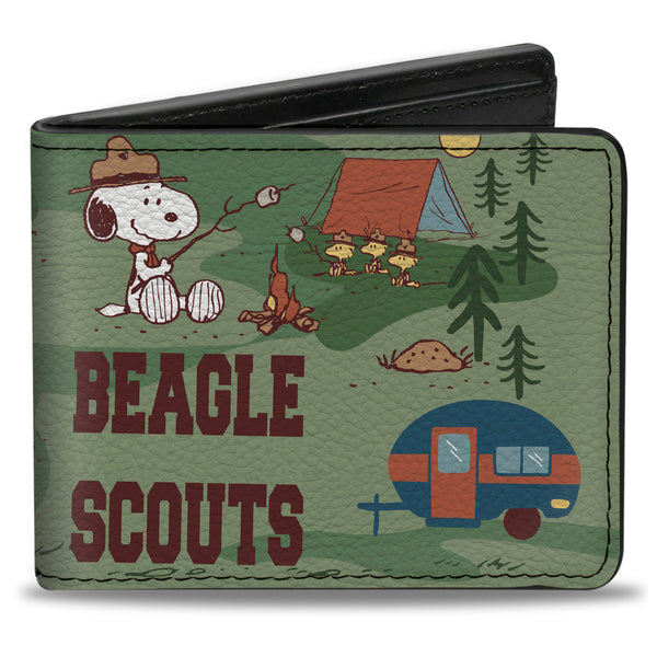 buckle down Bi-Fold Wallet - Peanuts HAPPY CAMPER BEAGLE SCOUTS Scenes
