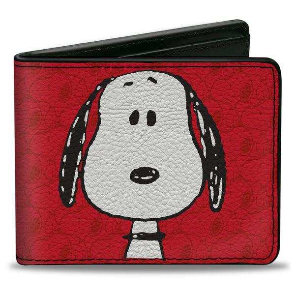 buckle down Bi-Fold Wallet - Peanuts Snoopy Face and Profile Pose Reds