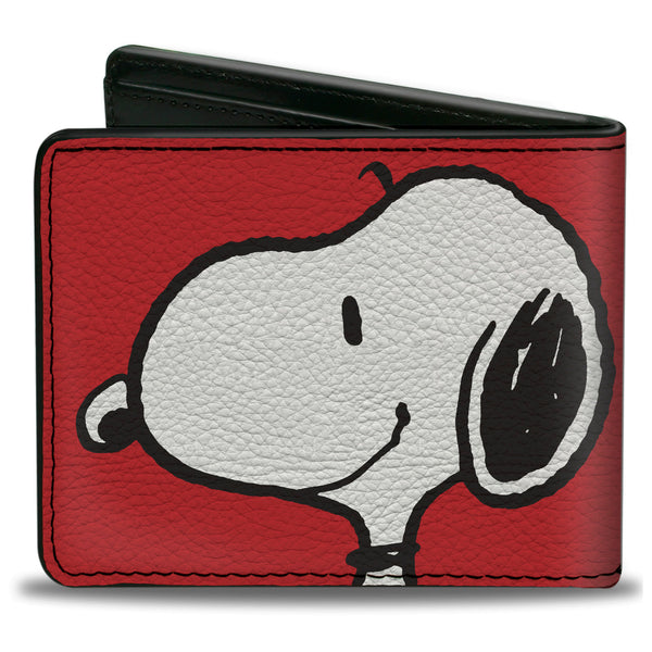 Buckle Down Bi-Fold Wallet - Peanuts Snoopy Smiling Profile Pose Red