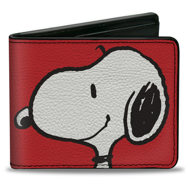 buckle down Bi-Fold Wallet - Peanuts Snoopy Smiling Profile Pose Red