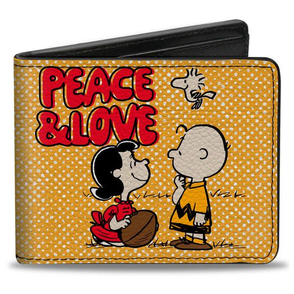 buckle down Bi-Fold Wallet - PEANUTS SOCIAL CLUB PEACE & LOVE Scenes Yellow/Red