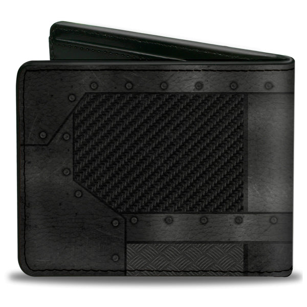 Buckle Down Bi-Fold Wallet - RAM Logo Armor Black Grays Silvers