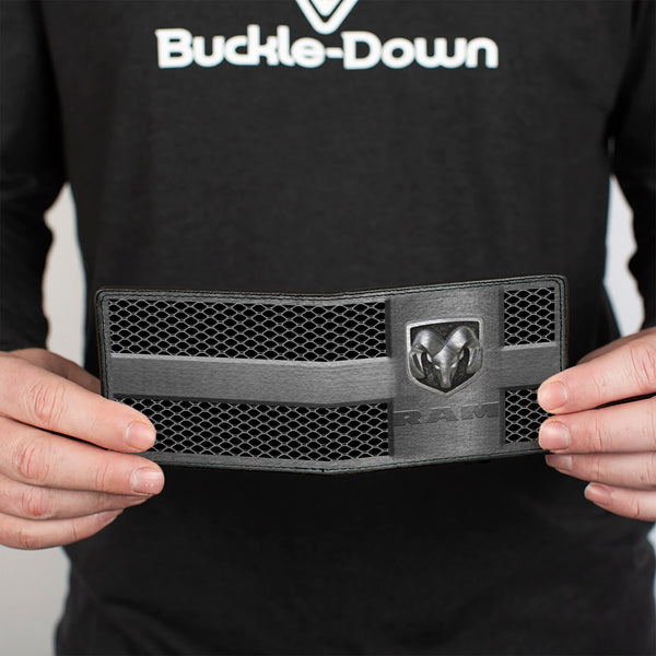 Buckle Down Bi-Fold Wallet - RAM Logo Grill Silvers Black