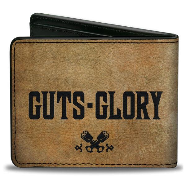 Buckle Down Bi-Fold Wallet - RAM Logo + GUTS-GLORY Pistons Weathered Black