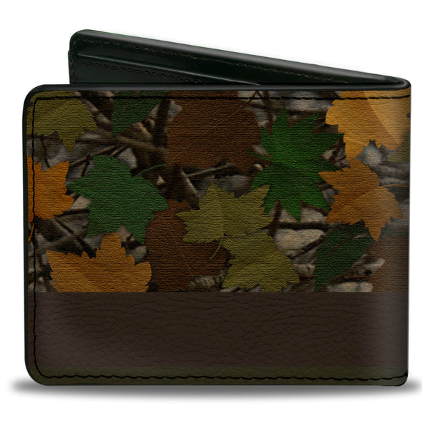 Buckle Down Bi-Fold Wallet - RAM Logo Leaf Camo Browns Greens Silvers
