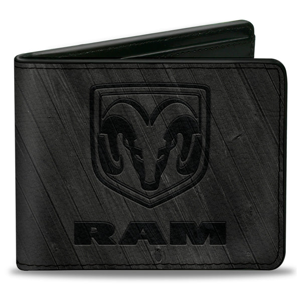 buckle down Bi-Fold Wallet - RAM Logo Wood Grain Grays