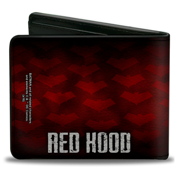 Buckle Down Bi-Fold Wallet - Red Hood Logo Monogram Black-Red Fade Red White