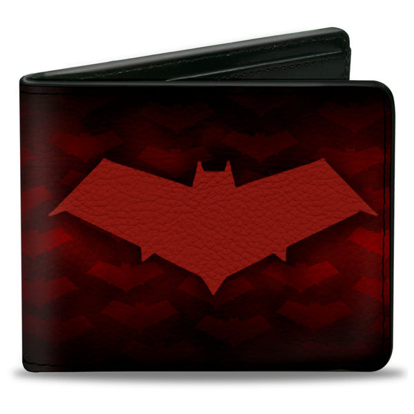 buckle down Bi-Fold Wallet - Red Hood Logo Monogram Black-Red Fade Red White