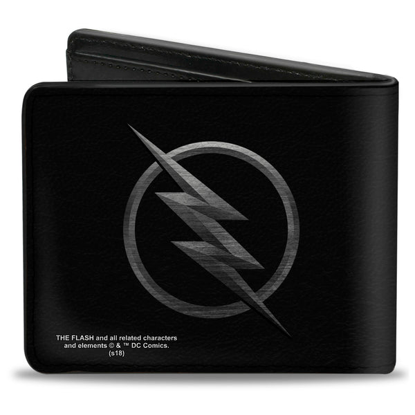 Buckle Down Bi-Fold Wallet - Reverse Flash Logo Black Silver Etching