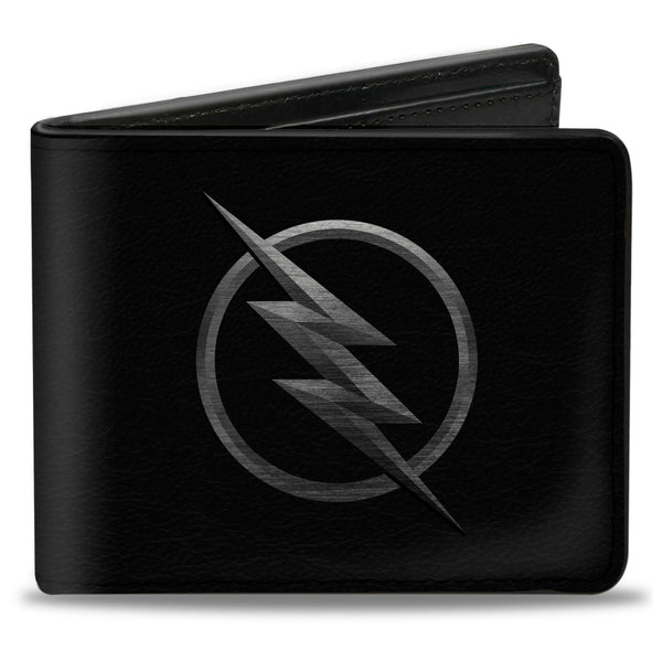 buckle down Bi-Fold Wallet - Reverse Flash Logo Black Silver Etching