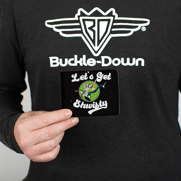 Buckle Down Bi-Fold Wallet - Rick And Morty LET’S GET SHWIFTY Black/White