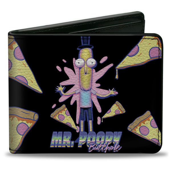 buckle down Bi-Fold Wallet - Rick and Morty MR. POOPY BUTTHOLE Pizza Pose Black