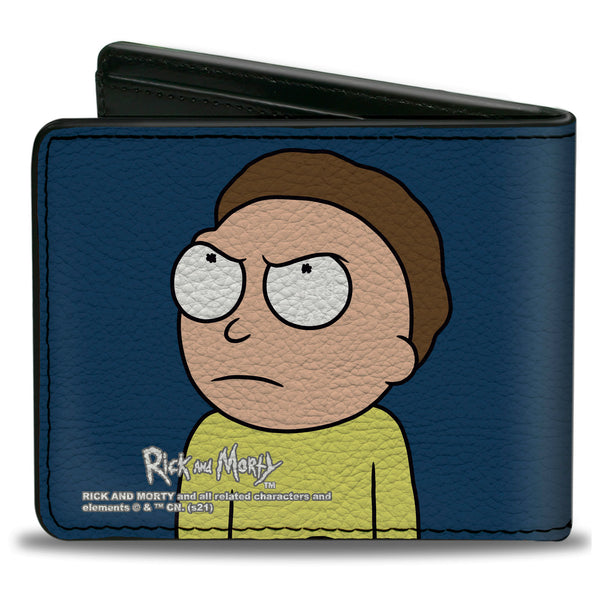 Buckle Down Bi-Fold Wallet - Rick And Morty Pose Blocks Black + Blue