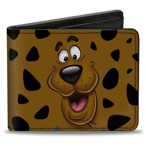 buckle down Bi-Fold Wallet - SCOOBY DOO CLOSE-UP Expression Spots Brown Black White