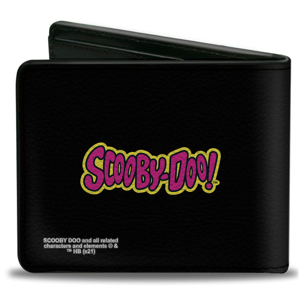 Buckle Down Bi-Fold Wallet - Scooby-Doo Monsters Chasing Shaggy UH SCOOB Pose Green Yellow Pink
