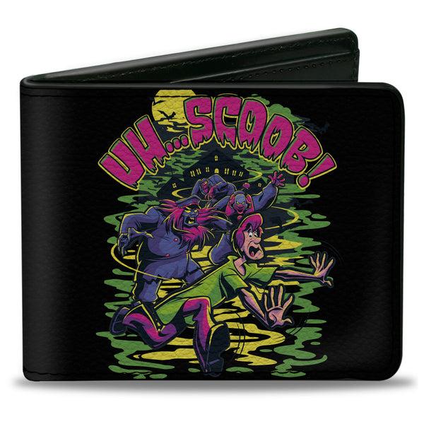 buckle down Bi-Fold Wallet - Scooby-Doo Monsters Chasing Shaggy UH SCOOB Pose Green Yellow Pink