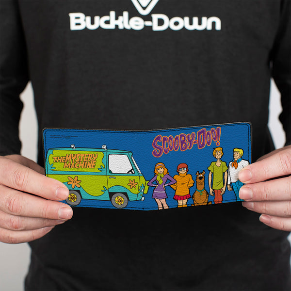 Buckle Down Bi-Fold Wallet - SCOOBY-DOO Mystery Machine And Character Group Pose Blue