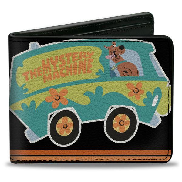 buckle down Bi-Fold Wallet - Scooby Doo Mystery Machine Pose PEDDLE TO THE MEDDLE Black/White