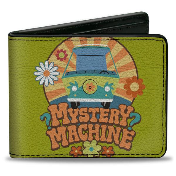 buckle down Bi-Fold Wallet - Scooby Doo MYSTERY MACHINE Sun Rays and Flowers Icon Green
